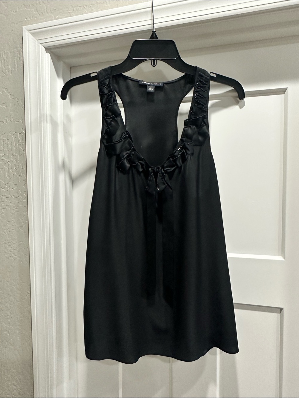 Banana Republic Black Satin-Trim Racerback Camisole